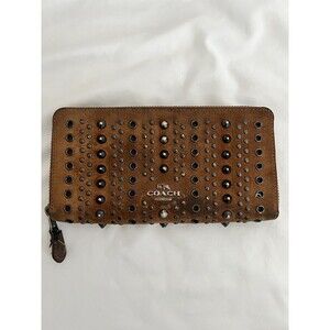 Coach Stud And Grommet Tan Leather Wallet